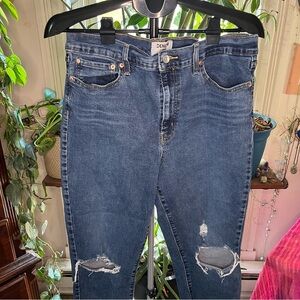 Blue Distressed Mom Jeans